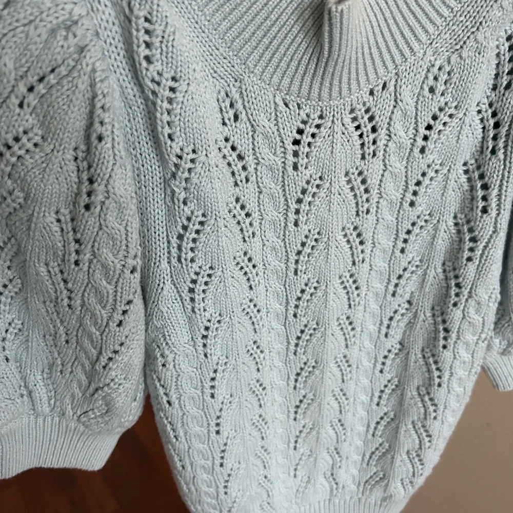Alice +Olivia Kyoko Puff Sleeve Pullover Sweater S - Picture 8 of 17